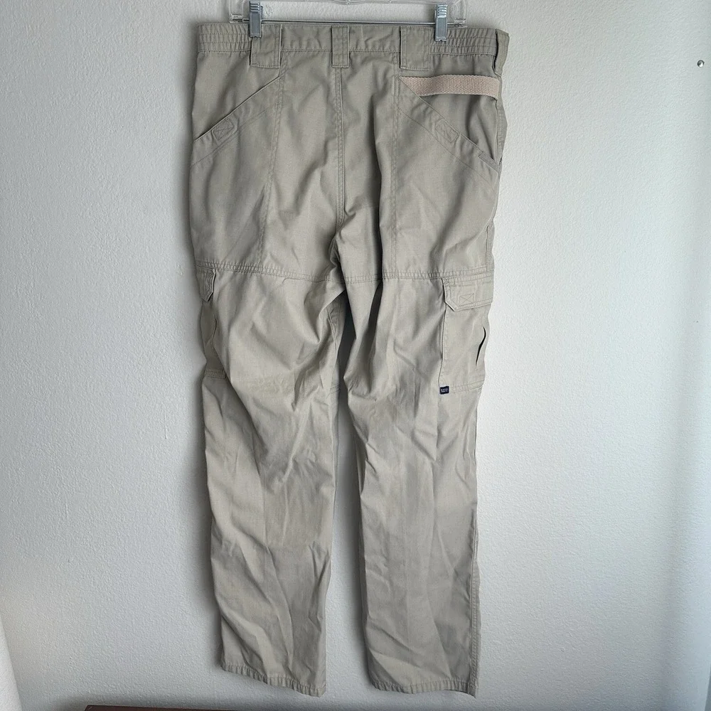 5.11 Tactical Cargo Pants Mens 34x34 Khaki Tan Ripstop Multi-Pocket TDU Workwear